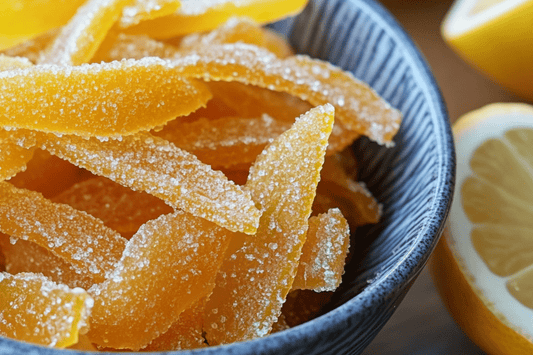Zesty Glazed Candied Lemon Peel Ribbons