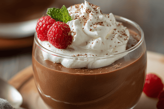 Silky Classic Chocolate Mousse with Whipped Cream Topping