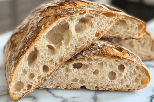 Artisan Sourdough Bread with Crispy Crust and Open Crumb