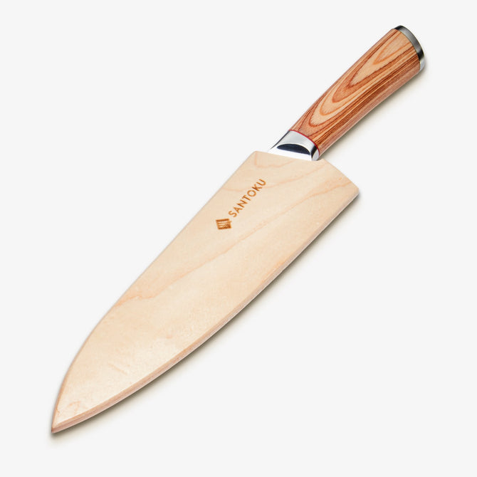 Haruta 8 Inch VG10 Japanese Damascus Steel Gyuto Chef Knife with Wooden Handle & Scabbard