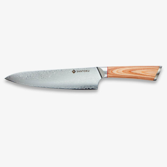 Haruta Box Set VG10 Japanese Damascus Steel 8 Inch Chef Knife & 13 Inch Diamond Sharpening Steel
