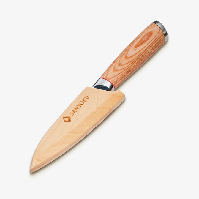 Haruta 4 Inch VG10 Japanese Damascus Steel Paring Knife with Wooden Handle & Scabbard