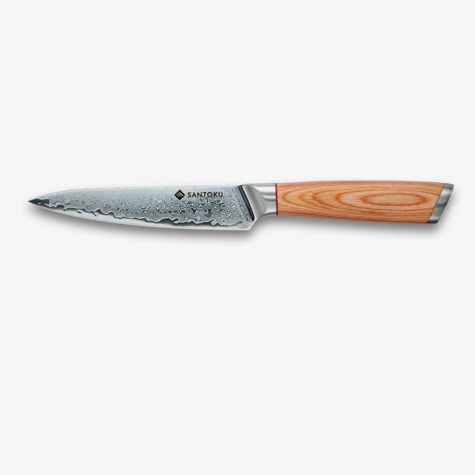 Haruta 5-Piece VG10 Japanese Damascus Steel Kitchen Knife Set with Wooden Handles & Scabbards