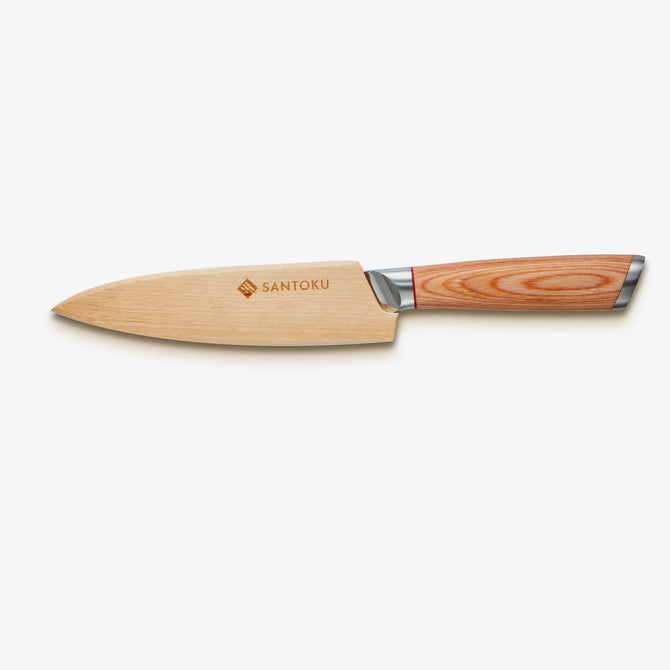 Haruta 5 Inch VG10 Japanese Damascus Steel Utility Knife with Wooden Handle & Scabbard