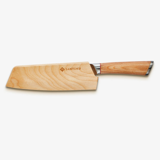 Haruta 7 Inch VG10 Japanese Damascus Steel Nakiri Knife with Wooden Handle & Scabbard