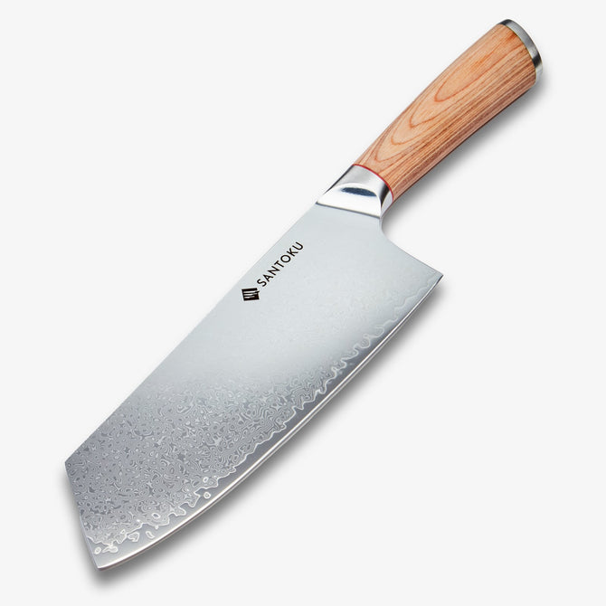 Haruta 7.7 Inch VG10 Japanese Damascus Steel Nakiri Cleaver with Wooden Handle & Scabbard