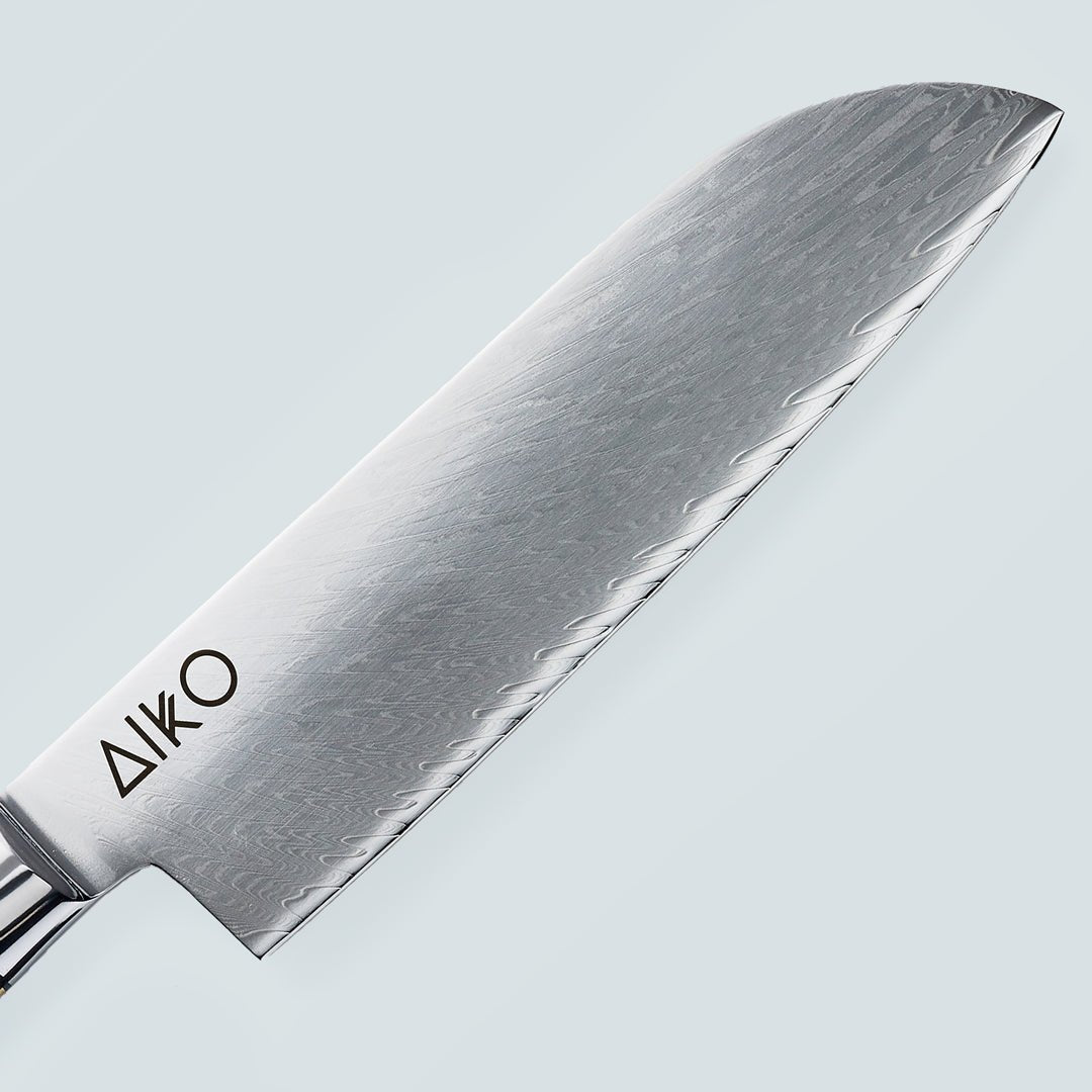 Aiko Red Damascus Steel Knife with Coloured Red Resin Handle