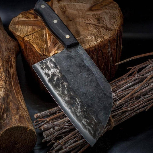 Nakiri / Chukabocho full-tang steel vegetable cleaver, full view
